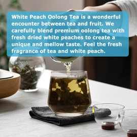 HANFANGLING White Peach Oolong Tea, Relieve Fatigue, Refreshing, Caffeine Alternative, Promote Digestion, Fresh Sweetness of White Peach and Aromatic Taste of Oolong Tea