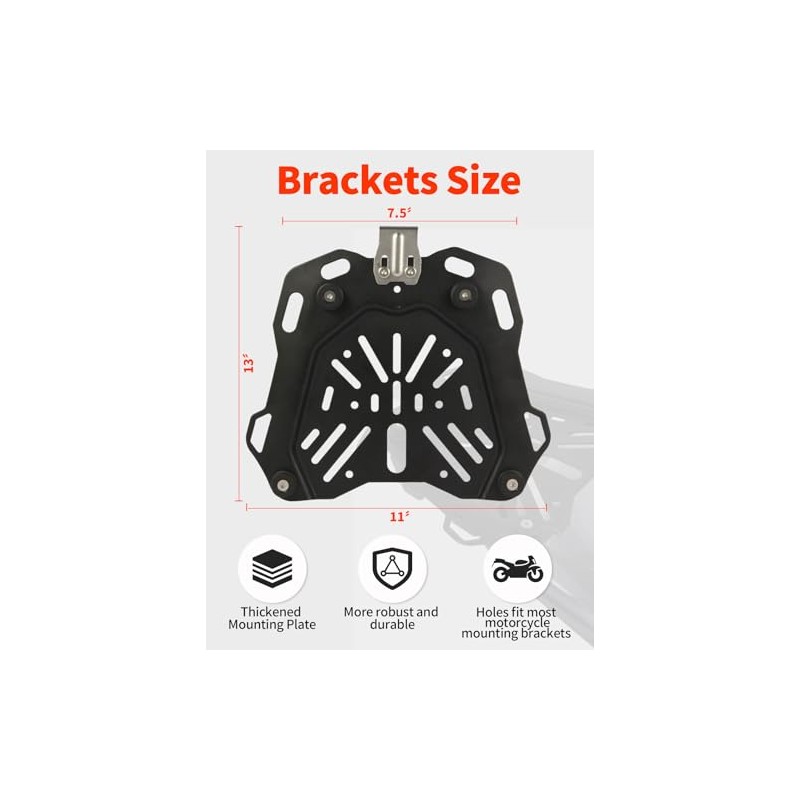 MOSYQI Motorcycle Top Case Mounting Baseplate, Quick Release Tail Baseboard