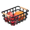 Black Farmhouse Baskets Pantry Baskets with Wooden Handles - Household