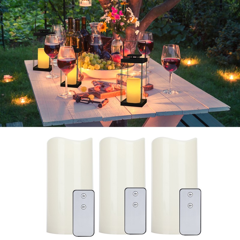 3PCS Remote Control Electronic LED Simulation Candle Lamp for Home