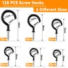benlidoner 120Pcs Cup Hook Metal Ceiling Hooks Multipurpose Vinyl Coated