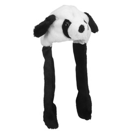 Kisangel Panda Hat with Moving Ears Plush Animal Cap for Adults Fun and Creative Headgear for Parties Costumes and Lightweight and Comfortable