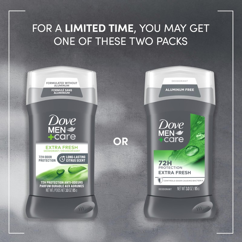 Dove Men+Care Deodorant Stick for Men 4 Count Extra Fresh