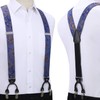 Hisdern Men's Braces, Wide Bow Tie and Pocket Handkerchief Set,