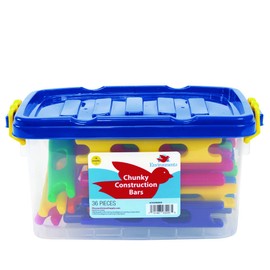 Environments 6.25 inch Chunky Construction Bars, 36 Pieces, Building Blocks, Manipulatives, Early STEM, Educational Toy, Ages 18 months and Up