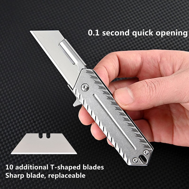 SZHOWORLD Stainless Steel Folding Utility Knife - Heavy Duty Box