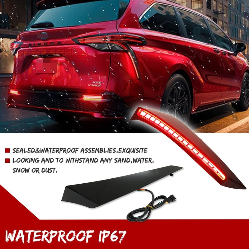 KENRTIR For 2021 2022 2023 Toyota Sienna Red LED Rear