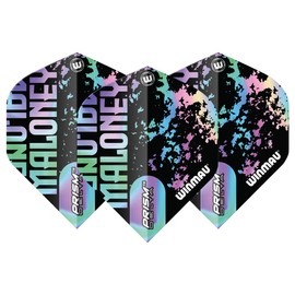 WINMAU Dart Flight - Professional Player - Prism Delta Mike Maloney Extra Thick 100 Micron - 1 Set per Pack (Total 3 Dart Flights) - Professional Dart Accessories - Black Flights