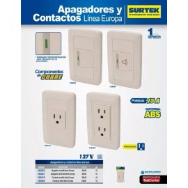 Surtek Contacto Aterrizado Línea Europa 15a 127v Surtek 136419