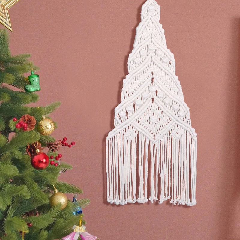 ORIGACH DIY Macrame Christmas Tree Wall Hanging kit Handmade Woven