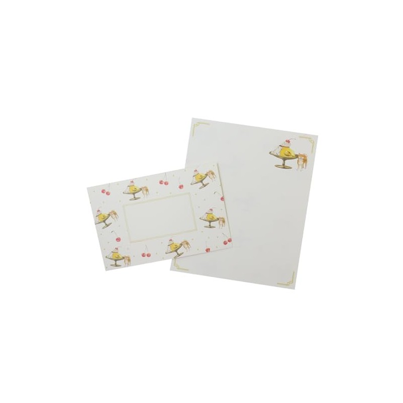 Natsuka Murata K01-AHP-384 Shibainuto Pure Cafe Letter Set [Pudding] Cute