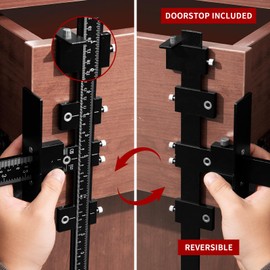 Solike 7-Piece Cabinet Hardware Jig Tool Set, Aluminum Alloy Cabinet Handle Jig Template Tool of Drawer Front Knobs, Handles and Pulls, Door