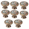 LOVIVER 8Packs Bird Flower Pattern Door Knobs Kitchen Cupboard Knobs