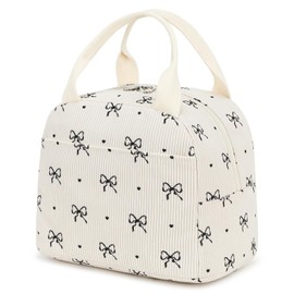 EurCross Chic Butterfly Bow Insulated Lunch Bag for Girls, Perfect for School Days, Commutes, Two-Meal Storage Space, Fits Bento Boxes, Round Containers, Uniquely Shaped Lunchboxes