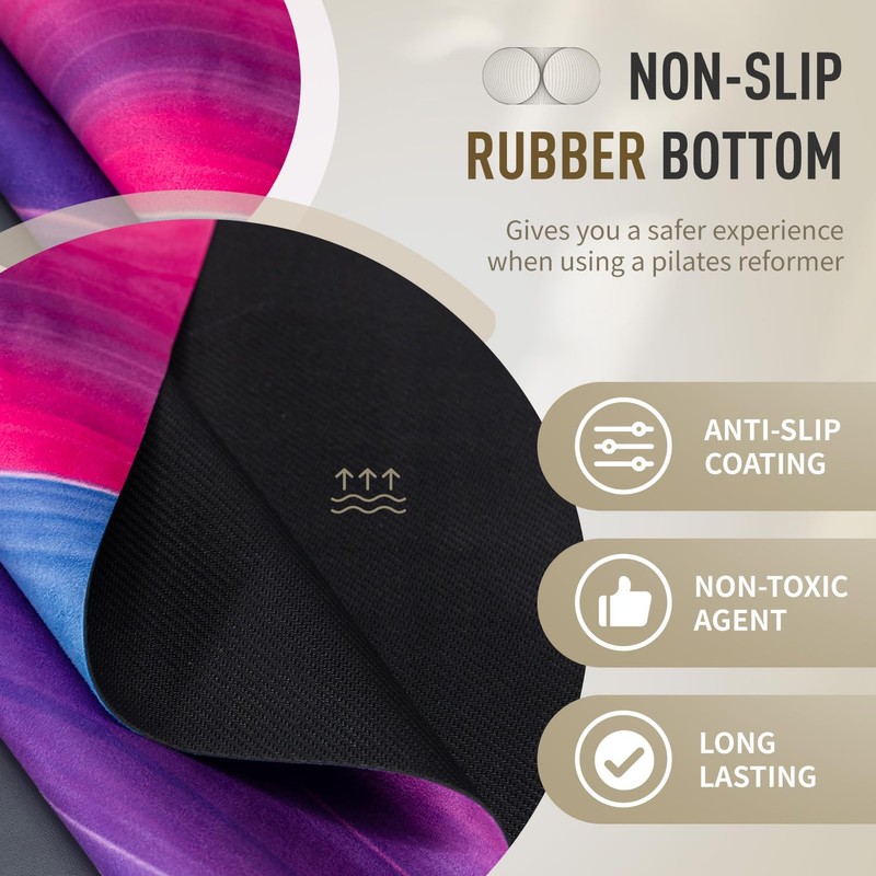 Faittd Non-Slip Pilates Reformer Mat, Microfiber Suede Reformer Mat,Reformer accessories,