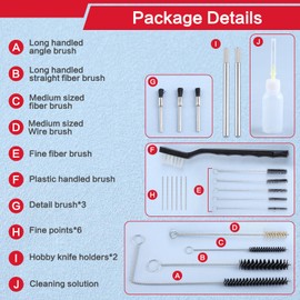 LEONTOOL 23 Pcs Air Spray Gun Cleaning Kit, Automotive Use Airbrush Cleaning Kit for Cleaning HVLP Paint Gun Airbrush Nozzles, Multi-Purpose Airbrush Set with Nylon Brush Mini Brush Needle and Bottle