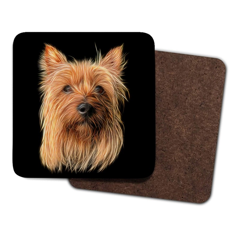 Fractal Artworks Silky Terrier Coaster Set of 2 with Fractal