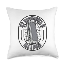 Chromatic Harmonica Accessories Set Beginner Gifts Need Harmonicist Mouth Harp Harmonica Throw Pillow, 18x18, Multicolor