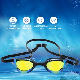 Adult Swim Goggles, Swim Goggles Adult, Adult Swimming Goggles No Leaking UV Protection Swim Racing Glasses High Definition Lenses