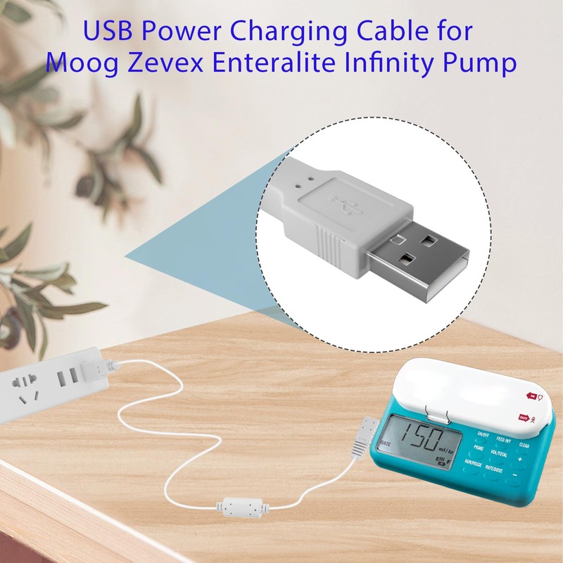 Basysion AC Adapter Charger Power Cord for Moog Zevex Enteralite