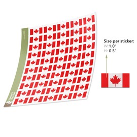 Desert Cactus Canada Country Flag Sticker Decal 1 Inch Rectangle 50 Total Pieces Kids Logo Scrapbook Car Vinyl Window Bumper Laptop R