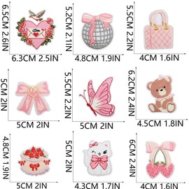 20 PCS Full of Love Iron on Patches Cute Embroidered Applique Sew on Patches for Backpacks Pants Clothes Bags Jackets Jeans Vests Coat Uniforms Dress Hat DIY Decoration