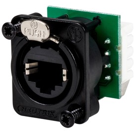 Neutrik NE8FDV-YK-B RJ45 Socket Frame Chrome-Plated D-Housing Black