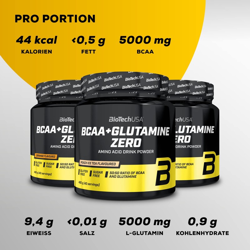 BioTechUSA BCAA + Glutamine Zero Flavoured Drink Powder with BCAA
