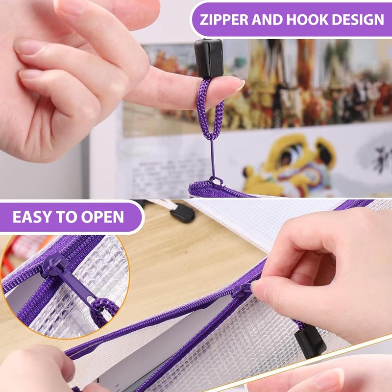 Plastic Wallets, 20Pcs A4, A5 Plastic Zip Wallets with 2Pcs