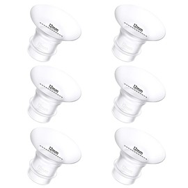 6Pcs Breast Pump Flange Insert 12mm Compatible with Momcozy/Spectra/Medela/eufy/Elvie/Lansinoh/Paruu P10 Breast Pump, Fit for Momcozy M5/M9/M6/V2 Pro/V2 pro/S12 Pro/eufy E10 S1 S1 Pro, 24mm Flange