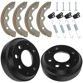 Golf Cart Brake Drum/Hub and Brake Shoes Spring Kit Fit for Club Car DS 1995-Up &Precedent 2004-Up, OEM#101791101, 101823201, 1011466/10181630 (101791101)