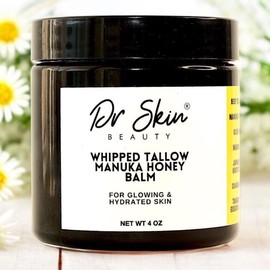 Dr. Skin Whipped Beef Tallow & Manuka Honey Organic Nourishing Face Cream - Hydrating Moisturizing Cream for Sensitive & Breakout-Prone Skin