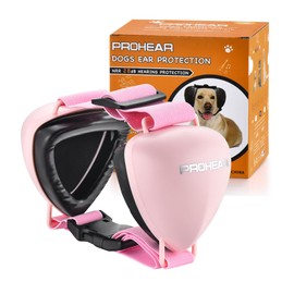 PROHEAR Ungrade GEL Pads Dog Ear Muffs Hearing Protection for Dogs, NRR 28dB for Thunder, Hunting, Tourism,Small - Pink