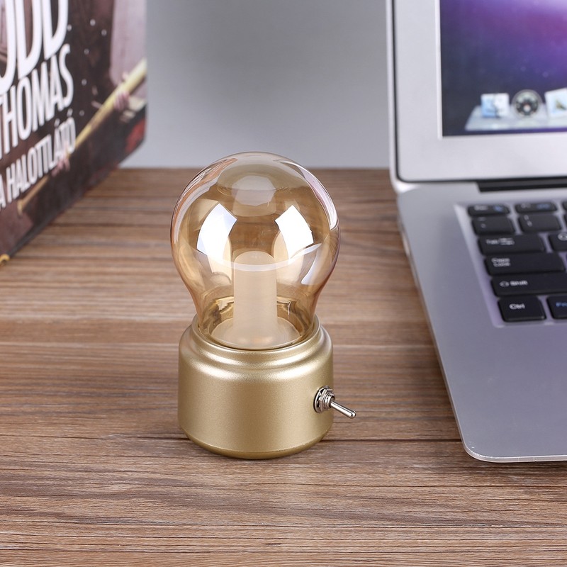 Creative Retro LED Night Light USB Rechargeable Night Light Gold