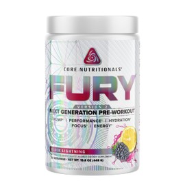 Core Nutritionals Fury V2: Pre-Workout Powder to Maximize Performance in The Gym W/Zum-XR® Caffeine, L-CItruline, and Alpha GPC (40 Scoops) (Black Lightning)