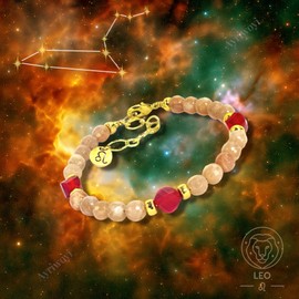 Leo Zodiac Bracelet Sunstone Bracelet 12 Constellations Carnelian Crystal Healing Energy Bracelets Astrology Jewelry Gift for Women