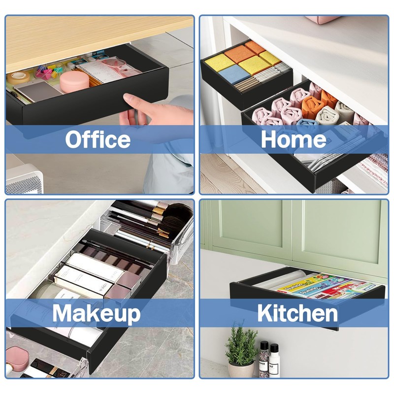 SVNNELP Under Desk Table Drawer Storage Organizer,3 Pack Large &