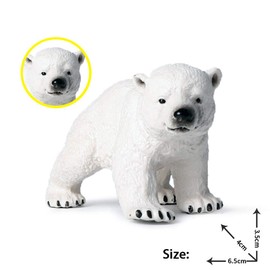 FLORMOON Animal Figures - 3 Realistic Polar Bear Action Model - Plastic Wild Animal Learning Party Toys - Educational Toy with Forest Farm, Birthday Cupcake Topper for Boys and Girls Kids