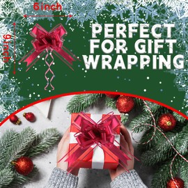 20 PCS Large Pull Bows,bow for gift wrapping,6 inches,Christmas party birthday gift wedding ribbon bows for wrapping boxes or flower decorations, Valentine's Day gift decorations (Wine Red)