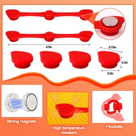 Juome Air Fryer Accessories Magnets for Parchment Paper, Silicone Magnetic Buckle for Air Fryer Liners, Safely Lock Air Fryer Liners Disposable to Prevent Burning (2Sets Drops Shape