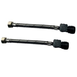 Flexible Tap Hose Connector Pack of 2 - Compression or Push Fit or Push Fit with isolating Valve 300mm Long (22mm Pushfit x 3/4"F x 300mm Long with Isolating)