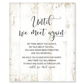 Aihesui Rustic Wood Sign Modern Farmhouse Wall Hanging Home Decor Until We Meet Again Plaque for Living Room Kitchen Bedroom Office School 10x12inch