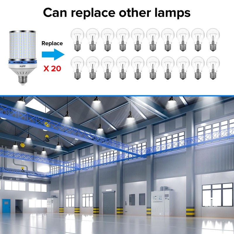 HJFF 2 Pack Led Light Bulb 700W Equivalent 11000 Lumen