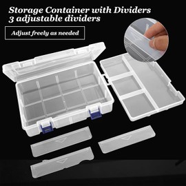 yivom Pack of 3 Storage Boxes, 8 Compartments, Double Layer Sorting Boxes for Small Parts, Transparent Assortment Boxes, with Adjustable Dividers, for Small Parts, Large, Fishing, Sewing Accessories