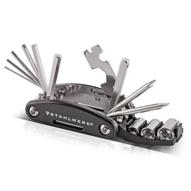 STAHLWERK Multitool/Multifunction Tool/16 in 1 Bicycle Repair Tool/Wheel Tool for Travelling