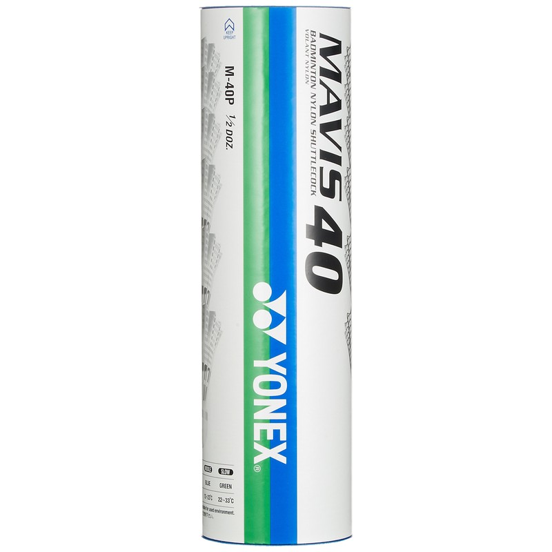 YONEX Badminton Shuttle, MAVIS 40P (Nylon + Synthetic Cork), 6