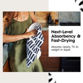 GEOMETRY Kitchen Dish Cloths - Quick Dry Dishcloths for Kitchen - Premium Dish Rags with Geoweave - 3-Pack Set (Autumn Checkers)