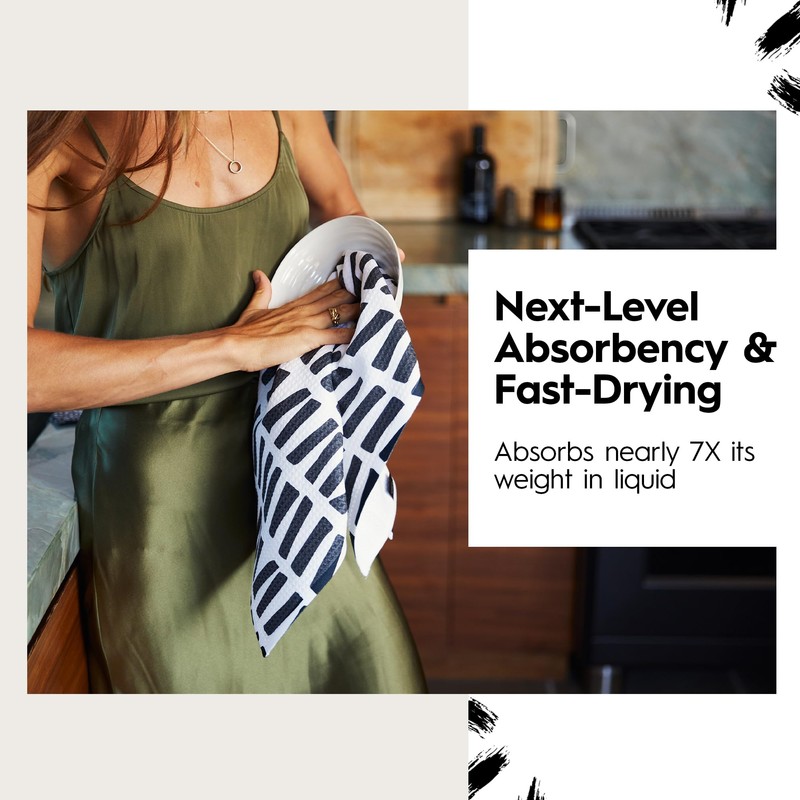 GEOMETRY Kitchen Dish Cloths - Quick Dry Dishcloths for Kitchen