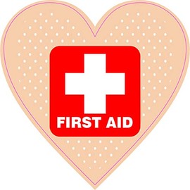 StickerTalk Heart Bandage First Aid Vinyl Sticker, 4.5 inches by 4.5 inches