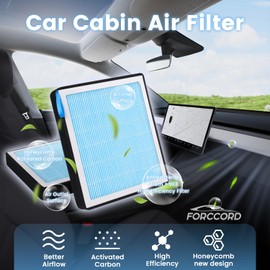Forccord 2-Pack HEPA Cabin Air Filter Fits for Toyota Camry/Corolla/4Runner Sienna Tundra RAV4 Lexus RX350 Activated Carbon Cabin Filter Replacement CF10285 Car Accessories
